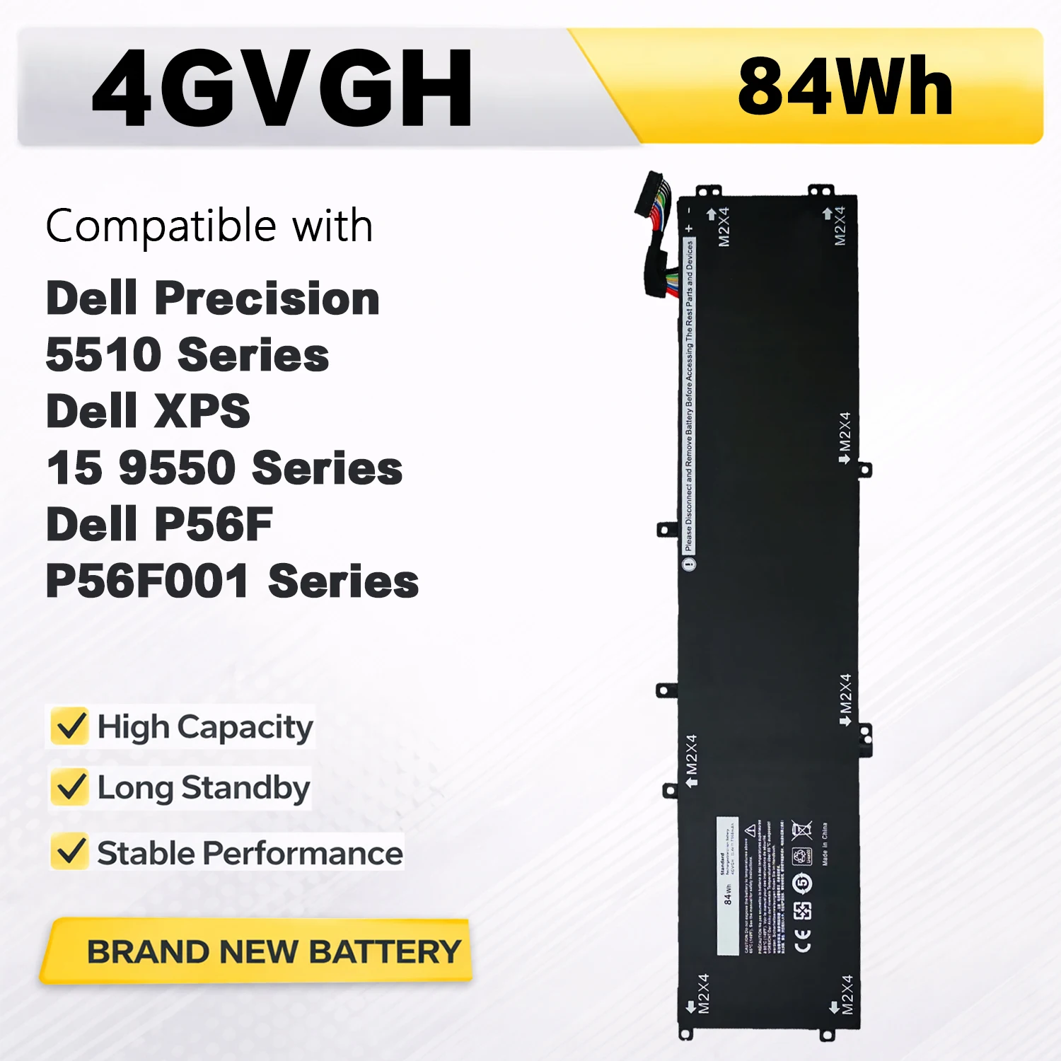 PowerHub 4GVGH RRCGW Laptop Battery Compatible with DELL Precision 5510 XPS 15 9550 Series 1P6KD T453X