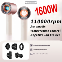 Professional Negative Ion High Speed Hair Dryer 220V Leafless Thermostatic Hair Dryer 1600W High Power Hair Dryer Styling Tool