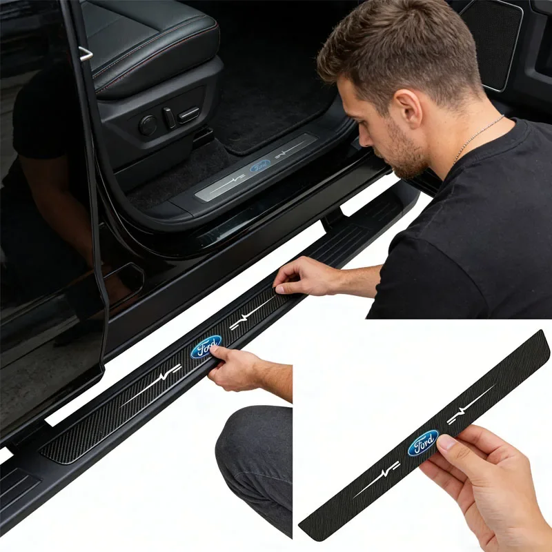 Car Trunk Sill Bumper Strips for Ford Explorer Escape Ranger Transit Kuga Edge Mondeo Fusion Focus Fiesta Door Threshold Sticker - view 2