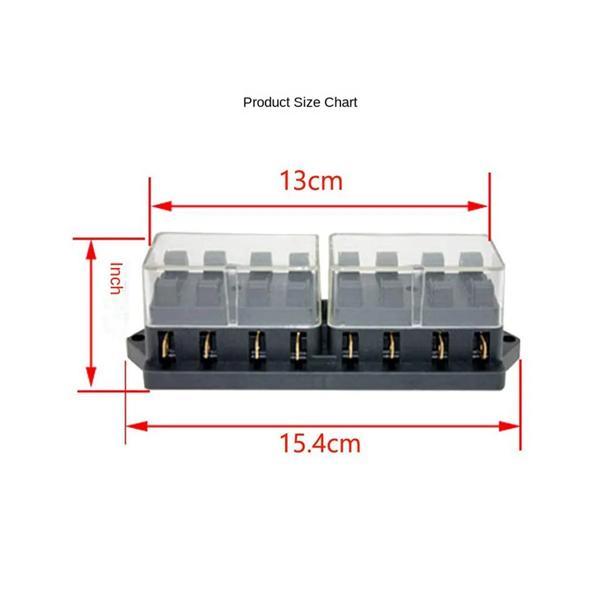 Caja de fusibles de inserción media de coche de 8 vías, caja de conexiones de Base modificada de sobrecarga multidireccional, Caja de Seguro multidireccional