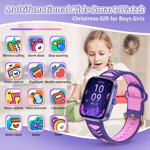 Imagen 2 del producto Nuevo reloj inteligente para niños, juegos con pantalla táctil HD, reloj inteligente con música, regalo para niños y niñas, reloj inteligente para IOS y Android
