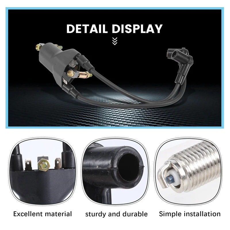 Ignition Coil & Spark Plug For 1991-2003 EZGO Golf Cart 4 Cycle Engine Gas Marathon Medalist TXT 26652-G01 EPIGC103
