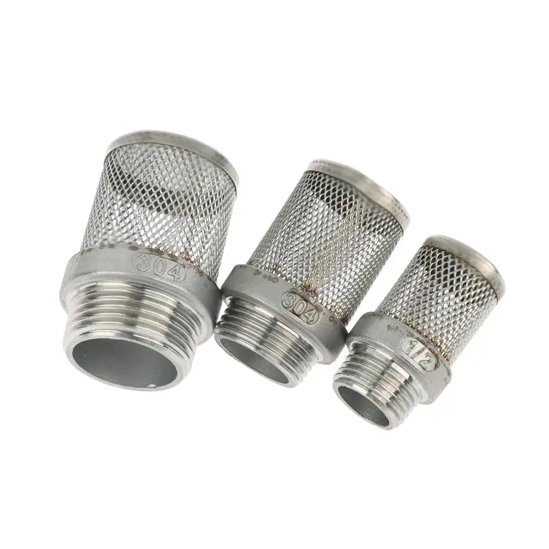 (A.)New 1pc 304 Stainless Steel Mesh Filter Garden Irrigation Pump Hose Filter Water Cleaning Mesh Metal Filter