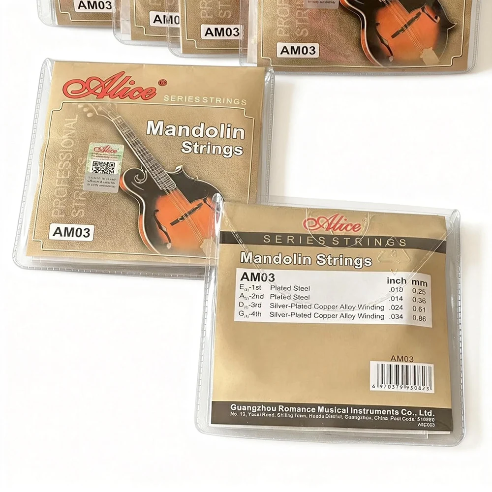 Mandolinensaiten, plattierter Stahl, versilberte Kupferlegierung, umsponnen, heller Ton und einfache Spielbarkeit für Mandolinteile und Zubehör – Detail 5