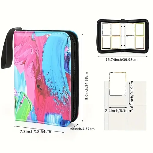 Imagen 2 del producto Carpeta de bolsillo con 400 fundas para tarjetas de juego, libro de colección de tarjetas, Ideal para juegos, tarjetas de colección de béisbol, almacenamiento seguro