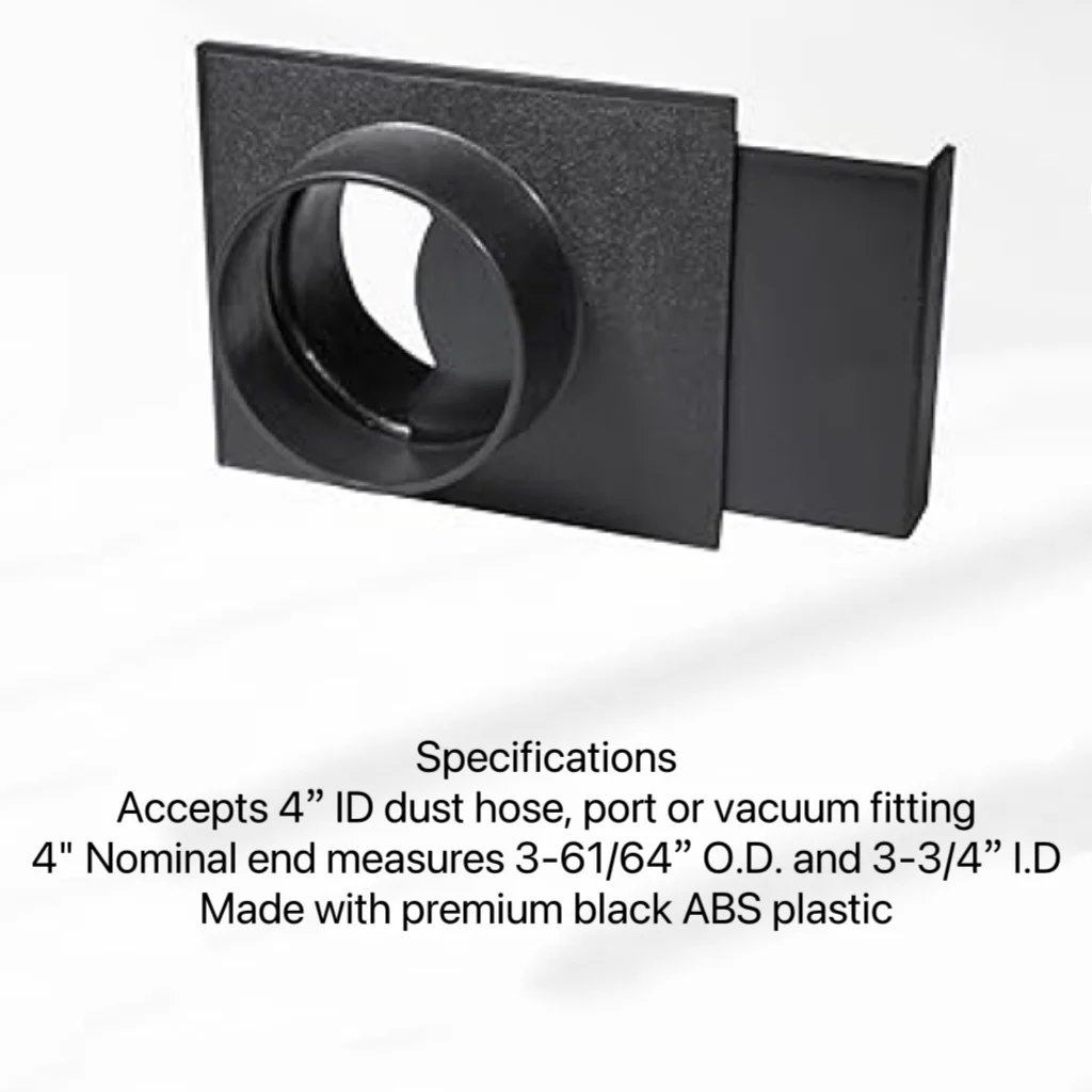 The 70108 4-inch (approximately 10.2 centimeters) explosion door is used as a component for the dust collector.