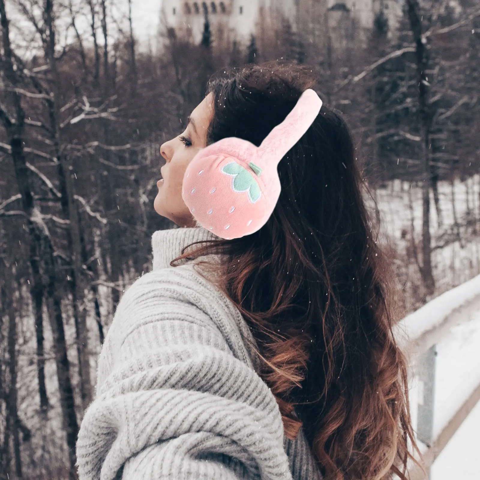 

Warm Comfortable Ear Muffs for Winter Women Girls Fashionable Cartoon Design Lightweight Ear Protectors for Outdoor Travel