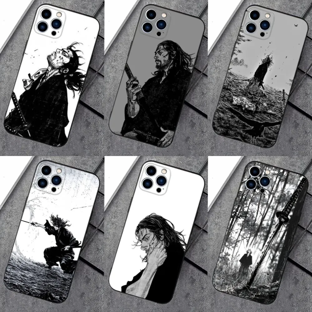 M-Miyamoto M-Musashi Phone Case For iPhone 16,15,14,13,12,11 Plus,Pro Max,XS,X,XR,SE,Mini,8,7，Soft Silicone Black Cover