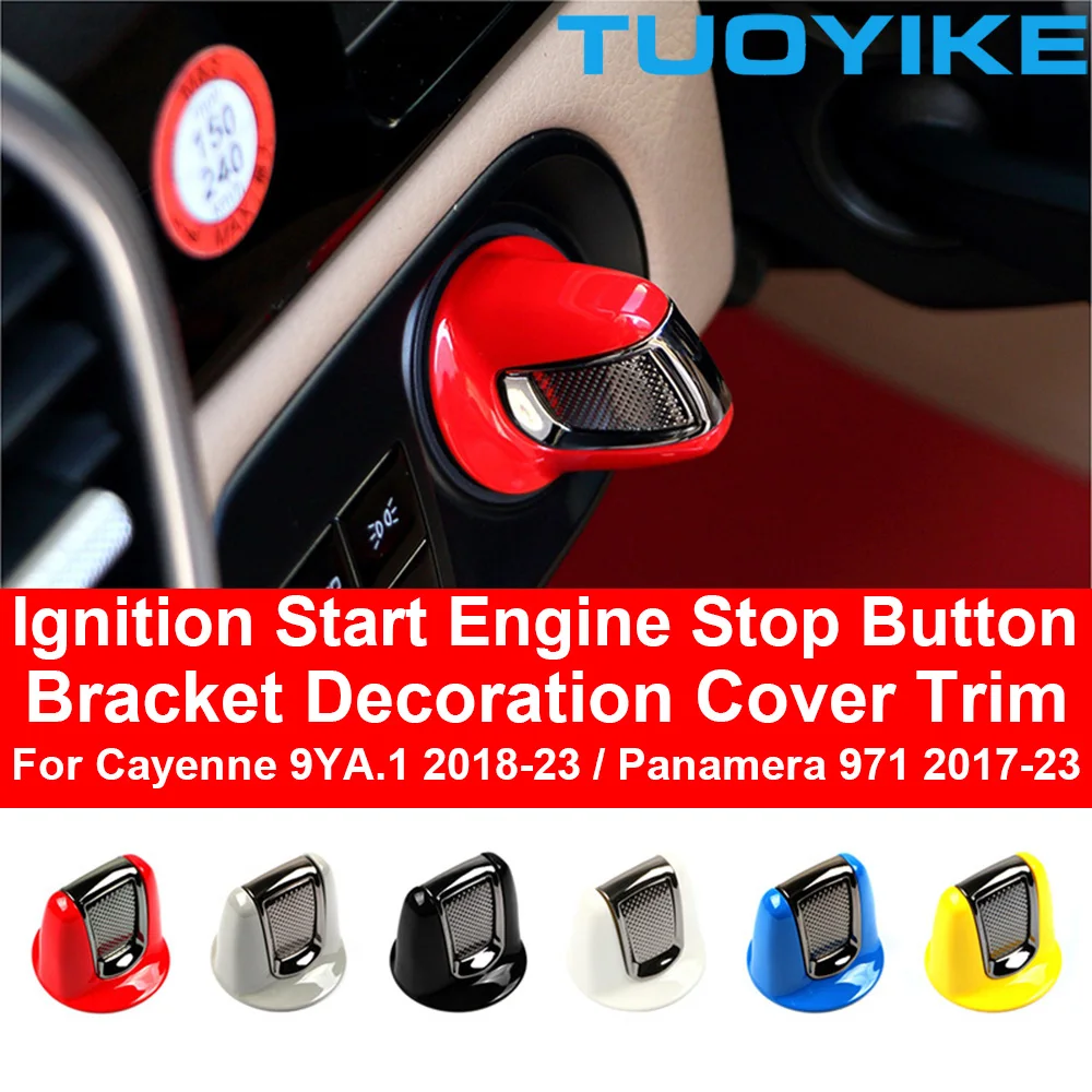 Multi-color Car Ignition Start Engine Stop Button Knob Bracket Decoration Cover Trim For Porsche NEW Cayenne 9YA.1 Panamera 971