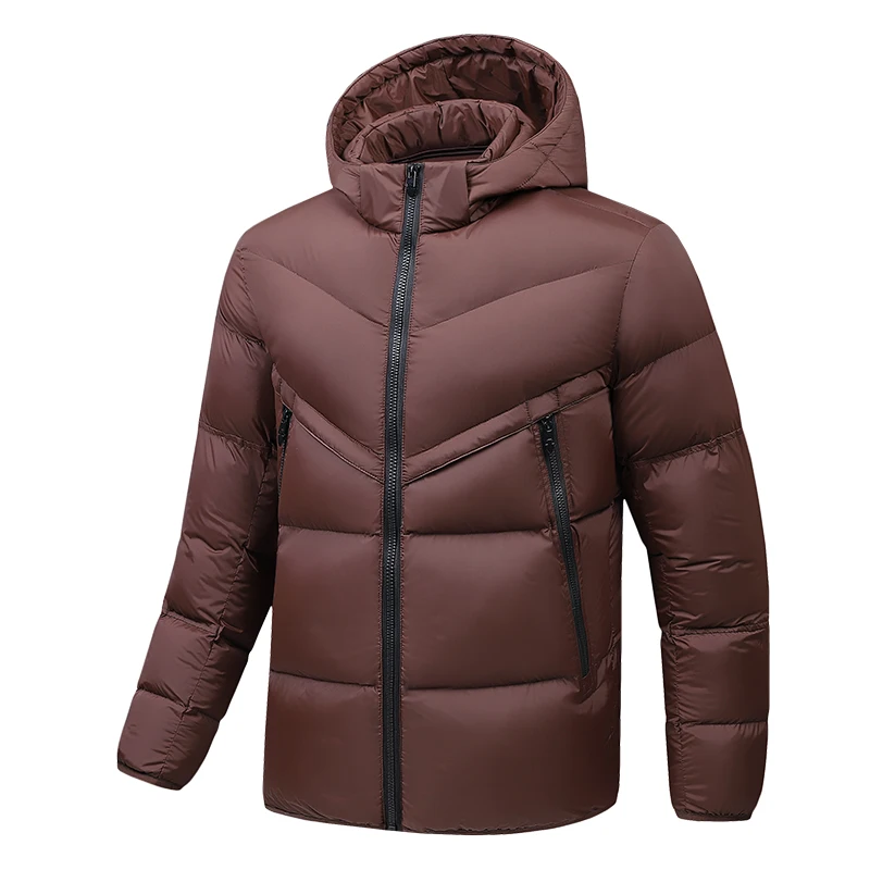 2024 New Arrival Men\'s Winter Hooded Jacket Luxury Trendy Splicing Thick Warm Parka Casual Ski Windproof Down Cotton Padded Coat