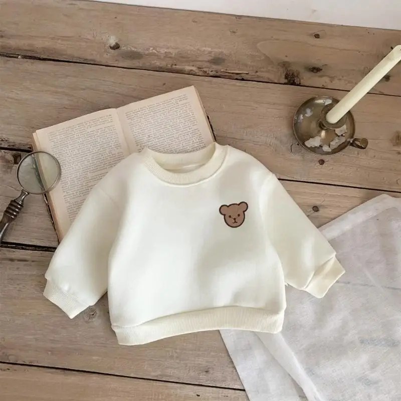 

K9FF Cotton Pullover Tops with Bear Pattern Baby Warm Outfits Long Sleeves Crewneck Sweatshirt Winter Boys Girls Baby Clothes