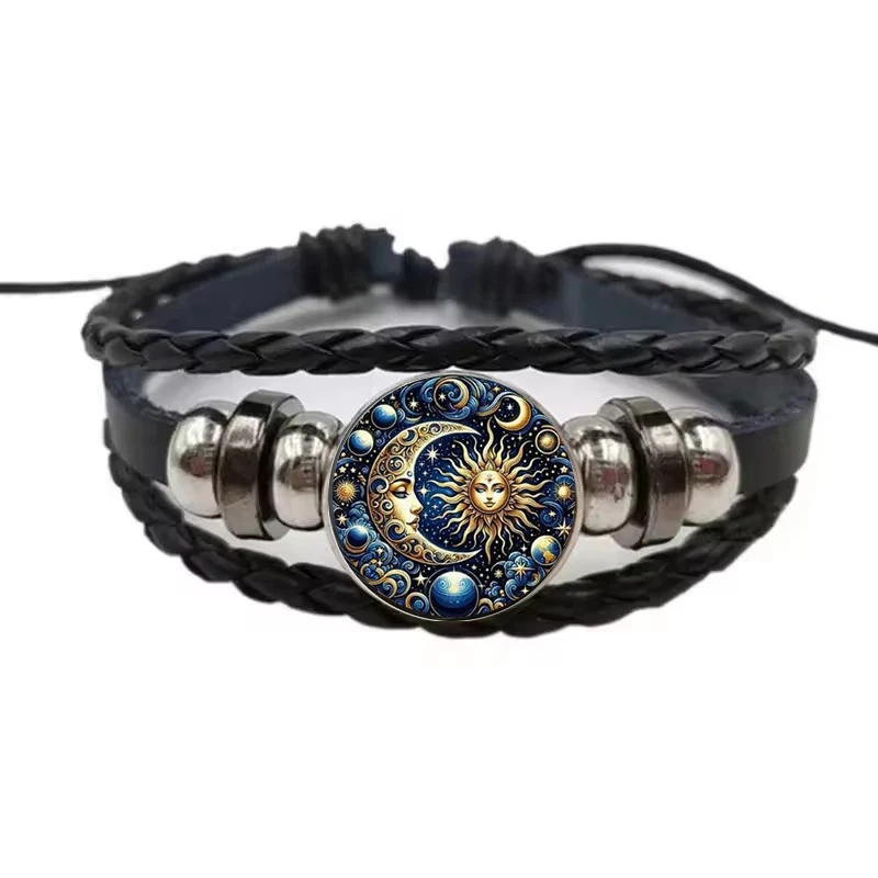 Astronomical Sun and Retro Moon Pattern Bracelet, Bag Accessories, Car Pendant, Home Decoration, Anniversary Gift, Festival Gift