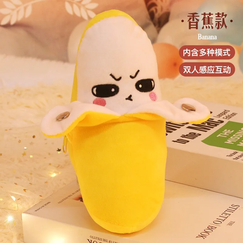 =2027Kids Banana Fruit Induction Beat Toy Creative Music Dolls Kawaii Parent-child Toys Sensory Party Game Collectible Toy