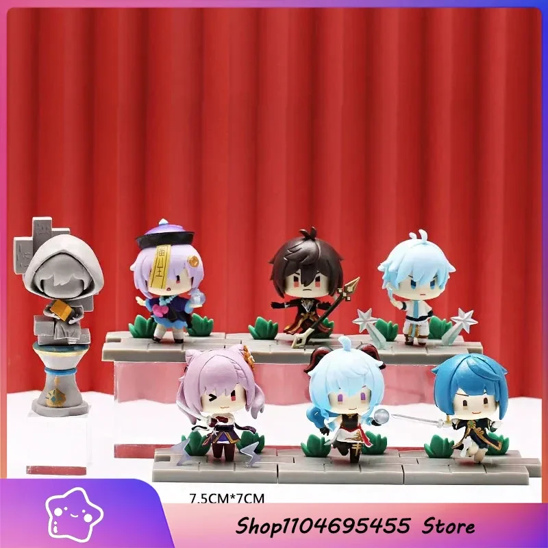 手作りのかわいいちびファイターフィギュアブラインドボックスセットランダムポーズミニグッズおもちゃアニメゲームキャラクターサプライズパック