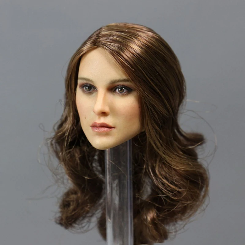 1/6 Scale KIMI TOYS KT008 Female European American Brown Long Hair Girl Head Sculpt Fit 12'' TBLeague Phicen Body Action Figure