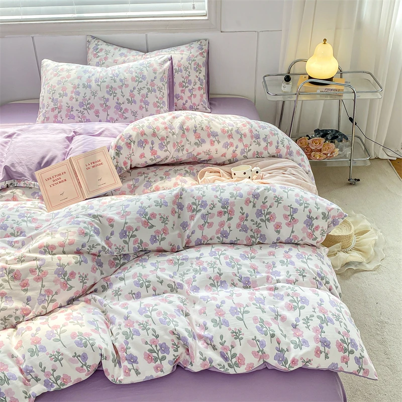 Floral Style Duvet Cover Single Bed funda nordica cama de 150 Quilt Covers Queen Size Bed Linen for Home(pillowcase need order)