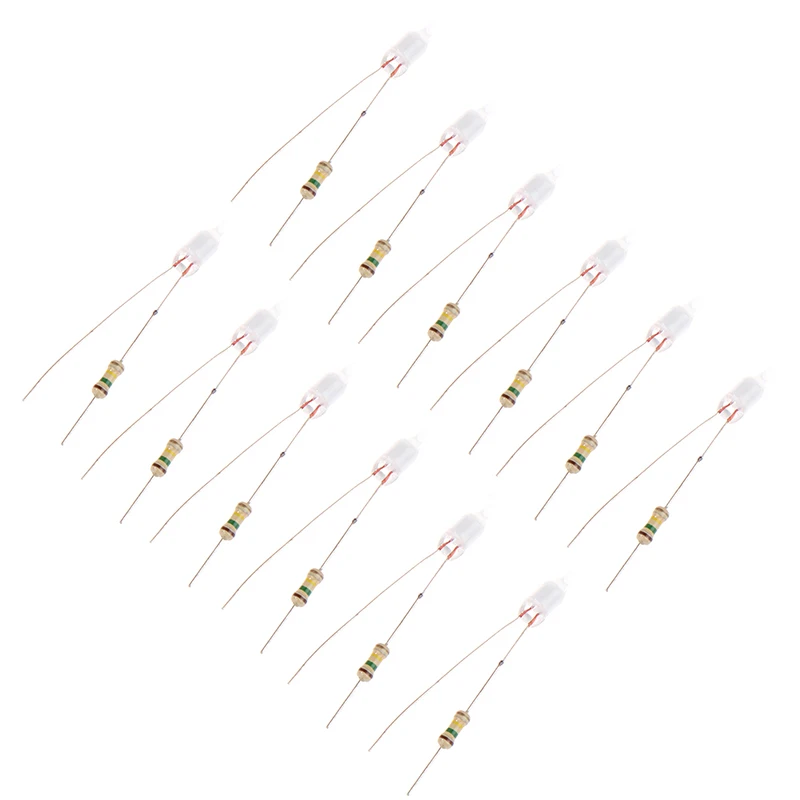 20PCS Green Indicator Neon Light Sign F4 Neonlight With Resistor 4*10mm Glow Lamp Accessories