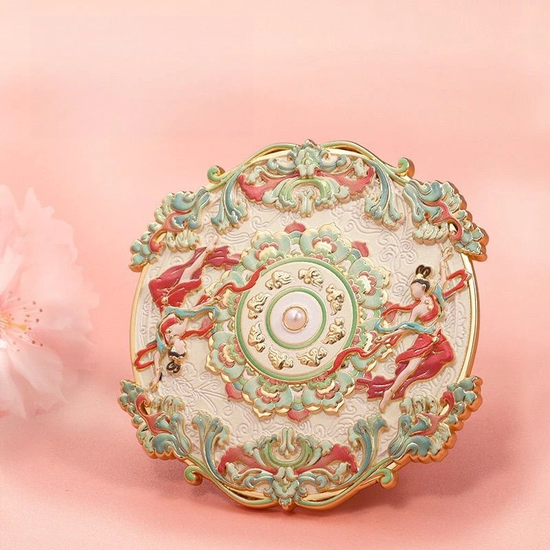 

Luxury Vintage 3D Embossed Makeup Mirror - Premium Metal Handheld Compact Touch-Up Mirror for Elegant Women & Luxury Gifting