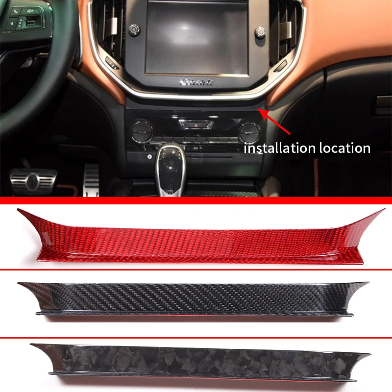 

For Maserati Ghibli III (M157) 14-15 Car air conditioner switch decorative frame trim sticker real carbon fiber Accessories LHD