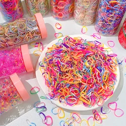 1 Bottle Hair Accessories Girls Elastic Hair Bands Hair Wear Children Cute Headdress Princess Colorful Head Wear 300 Piece