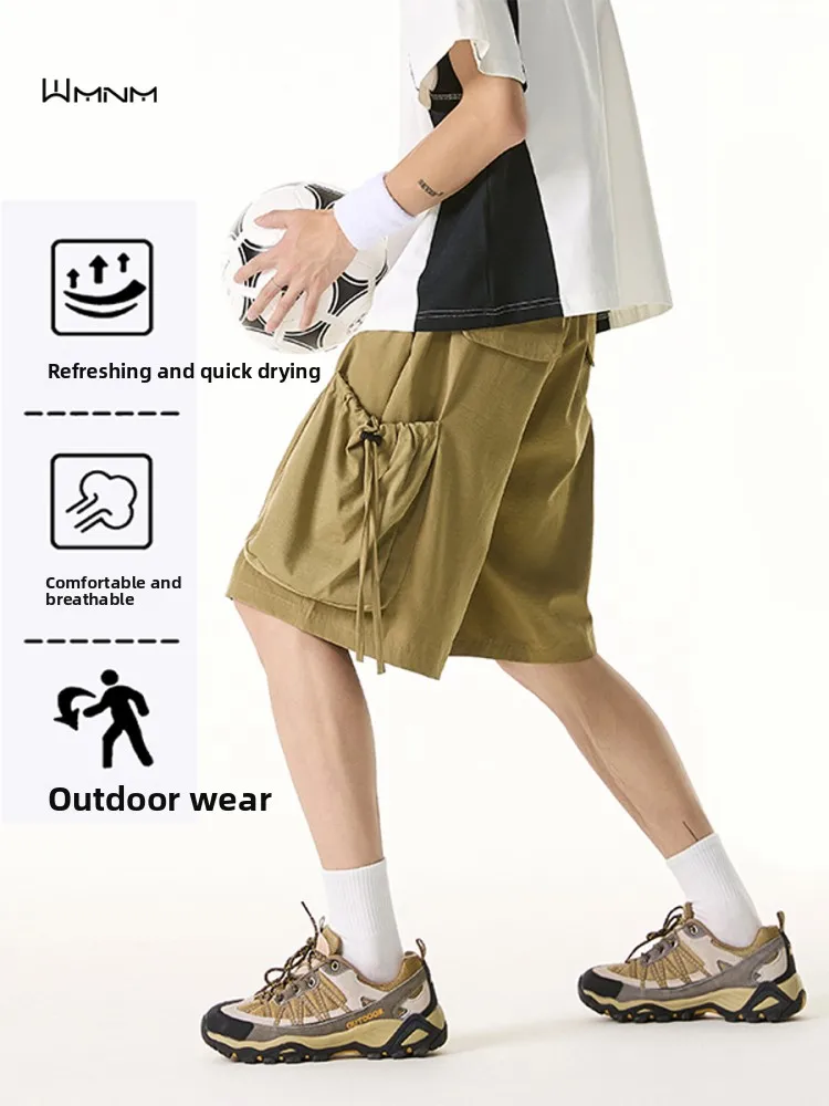 

Wmnm Mountain Series Qui Dry Workwear orts Men's Summer Thin American Functional Hiking Dstring Large ket Five-Quar...