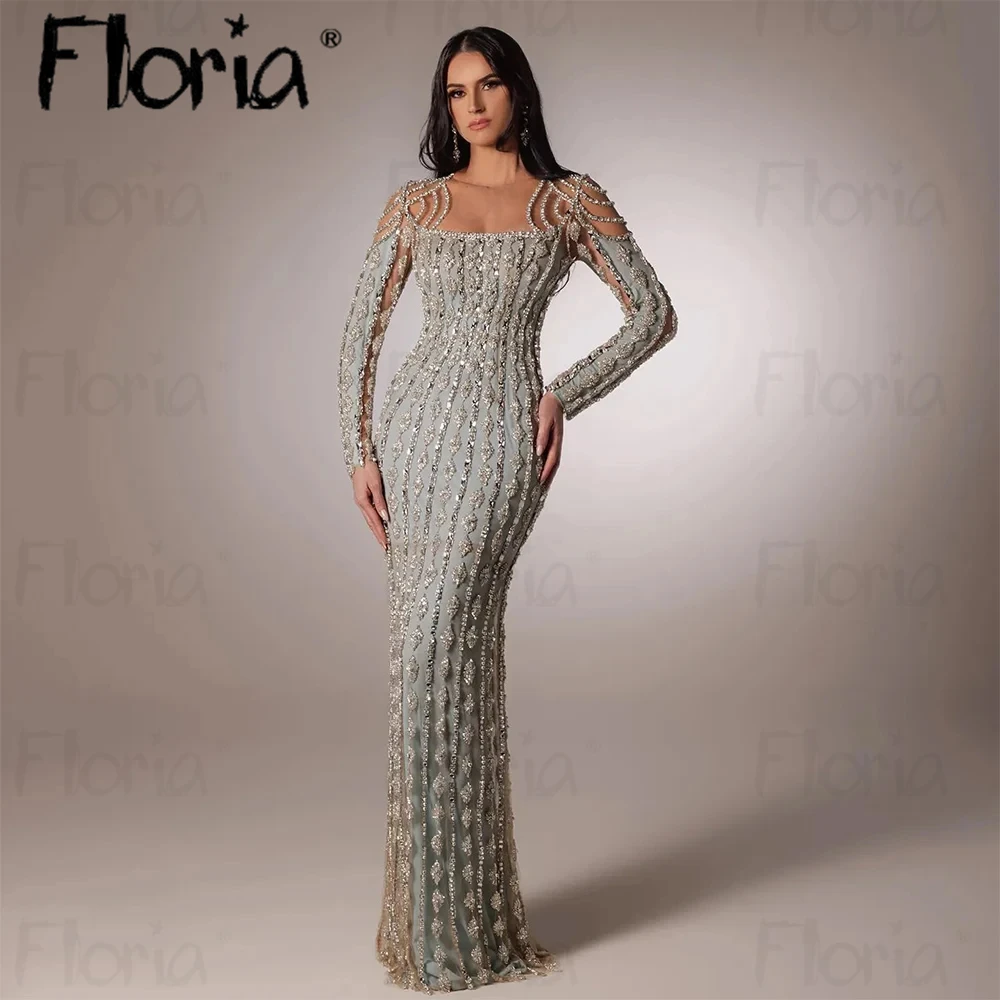 Dubai Heavy Handmade Crystal Formal Evening Dress 2024 Gala Pageant Event Party Dresses Long Occasion Dresses For Women Custom