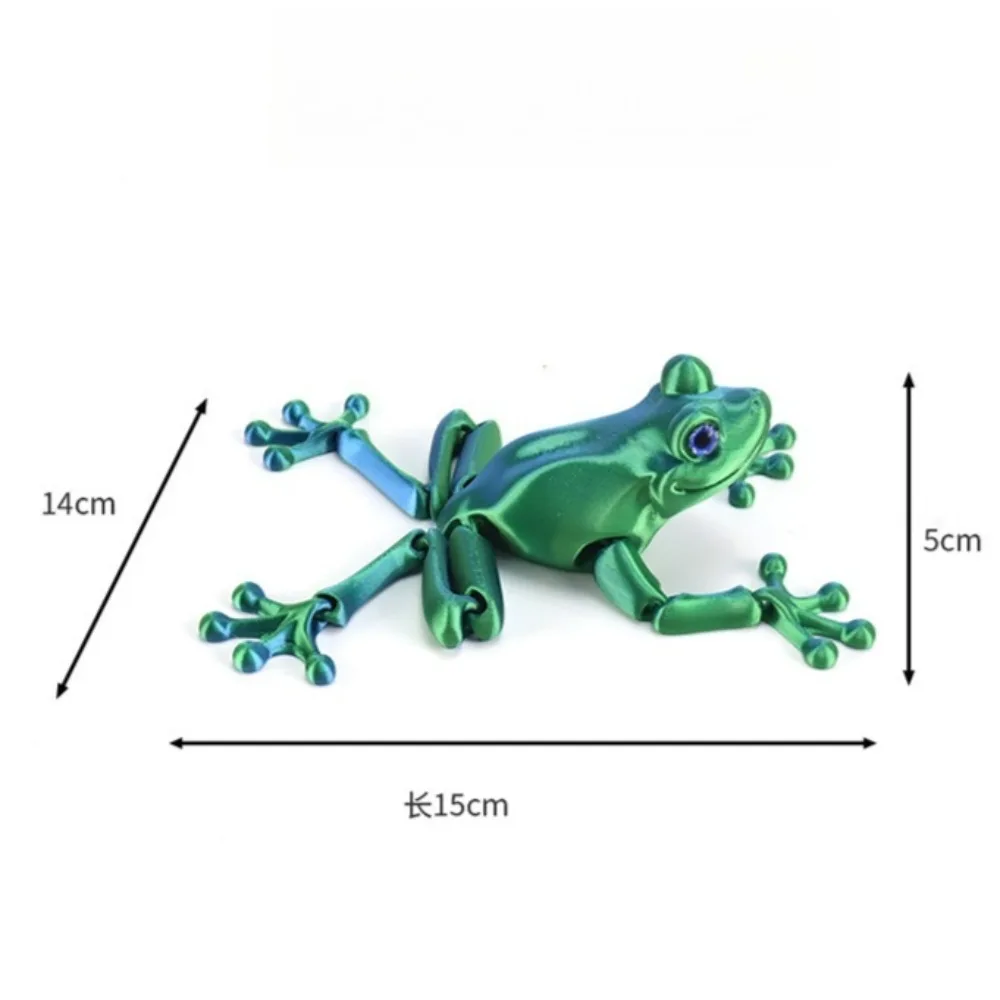 Figuras de sapo com impressão 3d, brinquedos de animais, multiarticular, brinquedo móvel, olhos de simulação para casa, acessórios, decoração de quarto, presentes para crianças