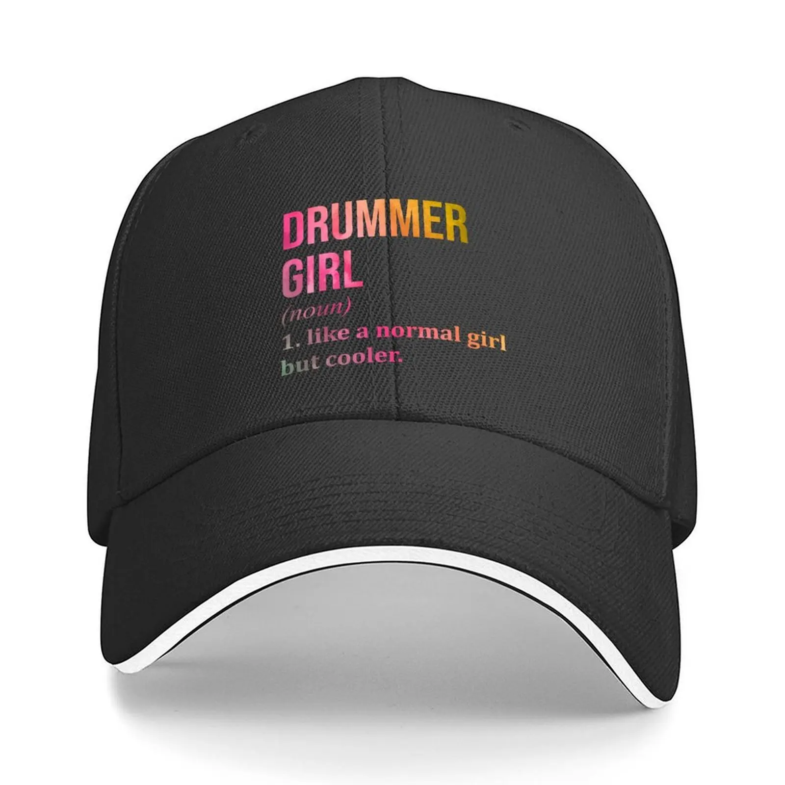 

Drummer Girl Definition Drums in Watercolor Baseball Cap Ball Cap tea Hat Streetwear Sun Hats For Women Men's