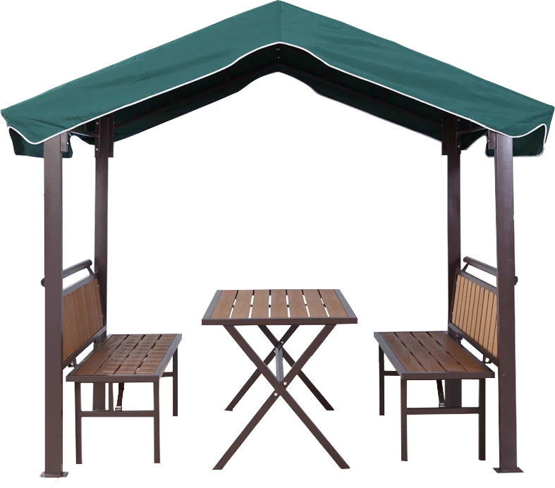 

Мини-беседка для патио (250*150 см) с деревянным столом и сиденьями для квадроциклов и UTV