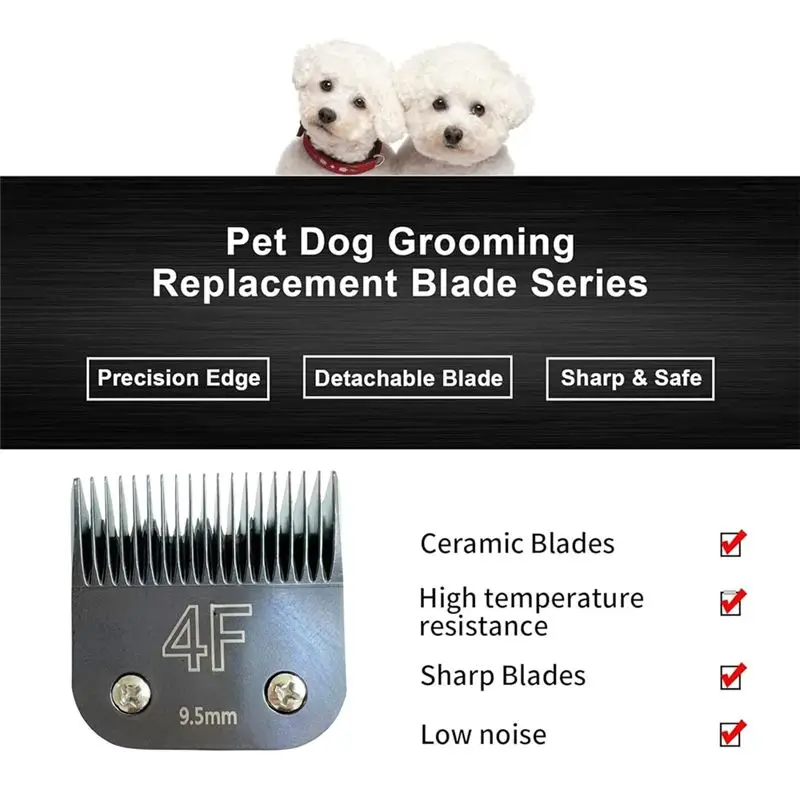 B03C-Pro Detachable Blade 4F 9.5Mm Replacement For Wahl KM 10 For Andis AG/AGC SMC/Oster A5/Classic 76 Animal Clipper Models - view 5