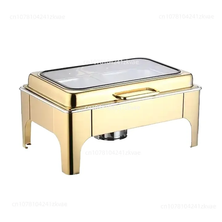 

10L equipment chaffing dishes buffet catering stainless steel luxury gold chafing dish for sale High Grade Commercial Pot