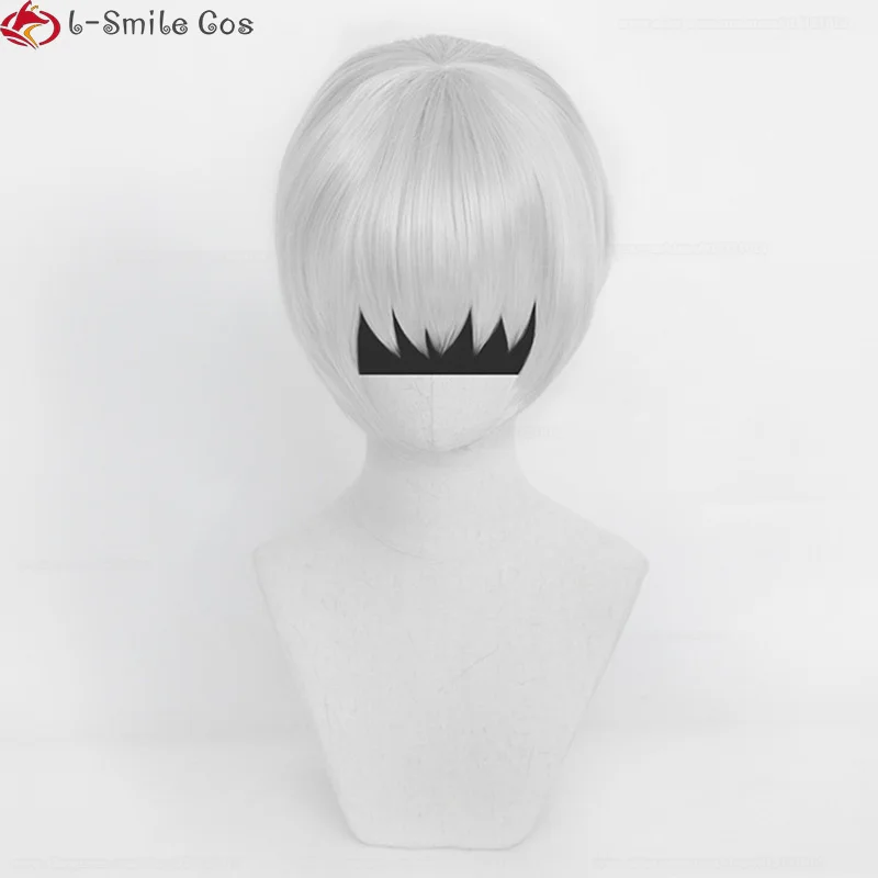 YoRHa-Peluca de cabello sintético resistente al calor para fiesta, pelo corto de alta calidad, color blanco plateado, N ° 2, tipo B, 2B, N ° 9, tipo S, 9S, Cosplay