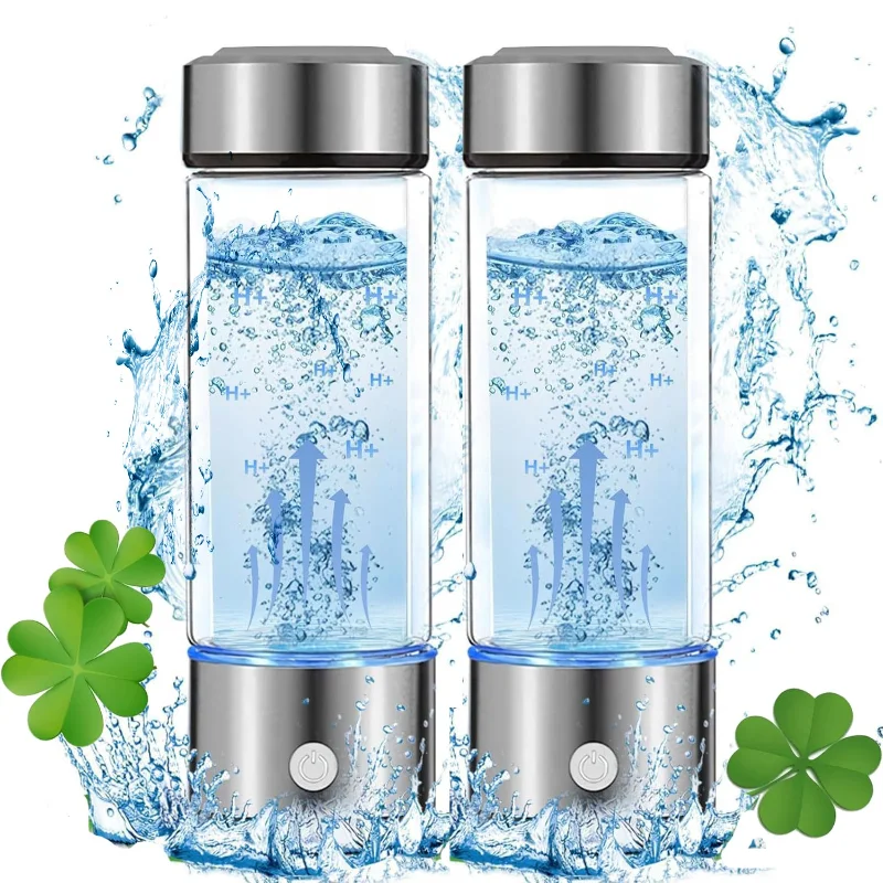 

Portable Hydrogen Water Bottle Generator Ionizer Machine Rechargeable Hydrogen Rich Water Glass Health Cup 450ml Gift