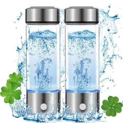 Portable Hydrogen Water Bottle Generator Ionizer Machine Rechargeable Hydrogen Rich Water Glass Health Cup 450ml Gift