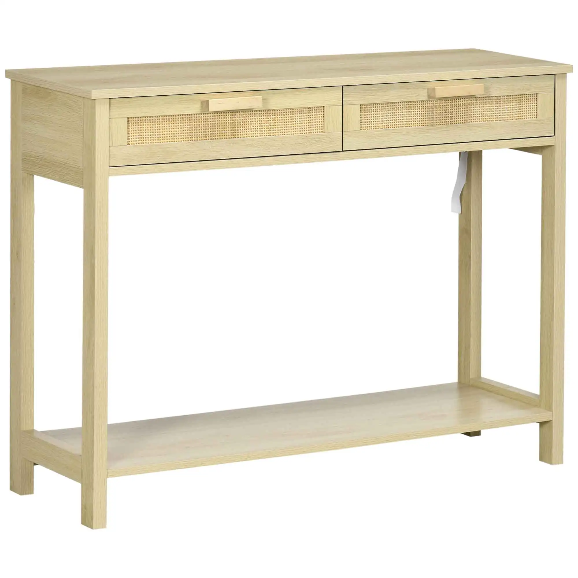 HOMCOM console table entrance table with 2 drawers Rustic Style 100x30x76 cm