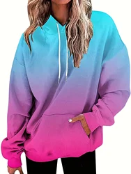 Fashion Funny 3D Gradient Print Hooded Spring Autumn Women Clothing Pullover Sweatshirt Casual Y2K Streetwear Sport Hoodies