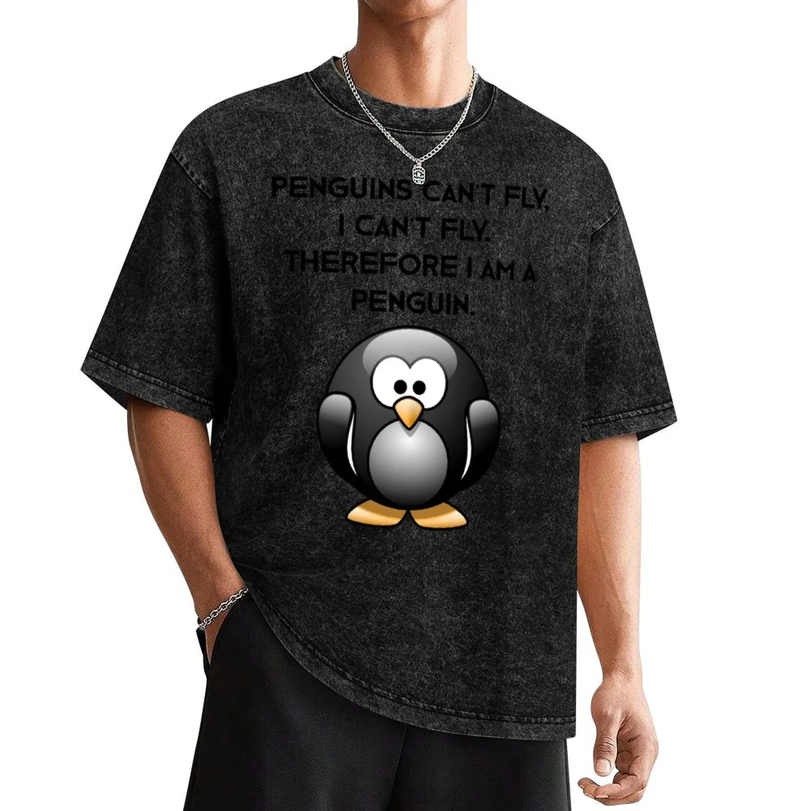 

Cute Penguins Can't Fly Funny Penguin T-Shirt anime tshirt aesthetic clothes plain black t shirts men
