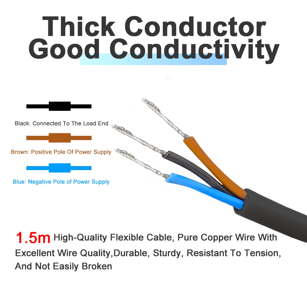 Proximity Switch Sensor PR08-2DN Inductive Metal Type NPN PNP M8 Cylindrical Oil Water Proof Anti-Dust DC12-24V 3 Wires PR08