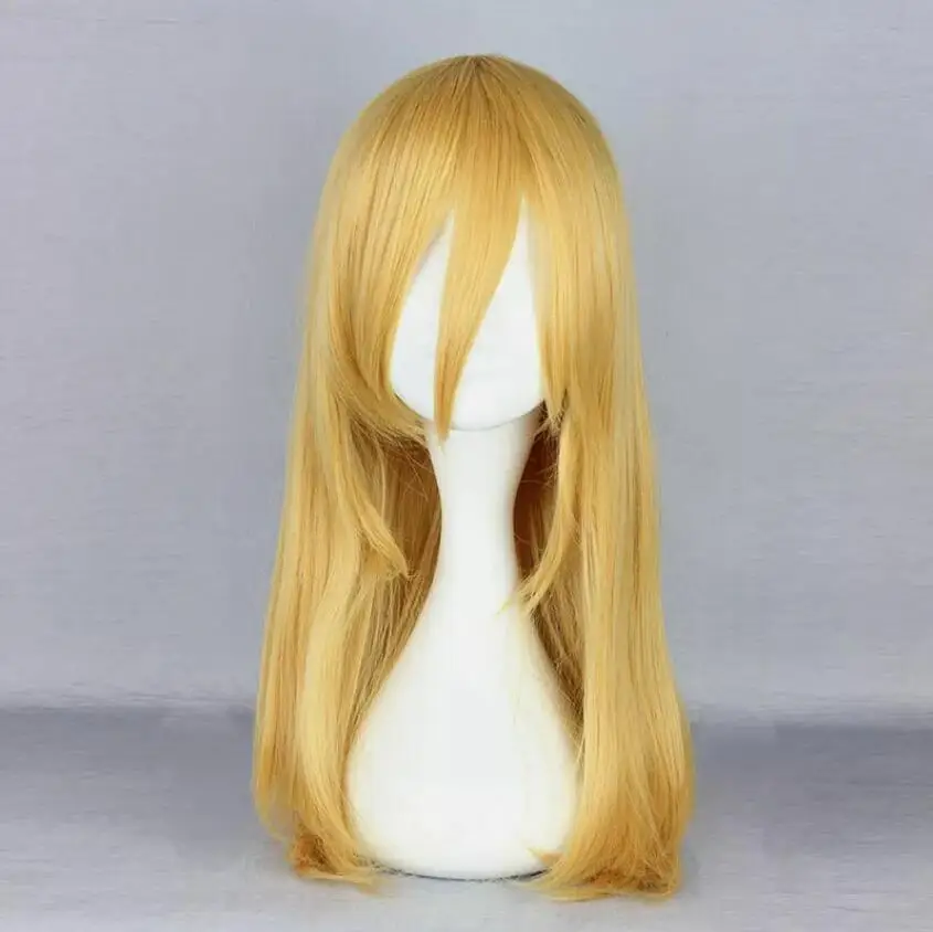 Anime Resistente Cosplay Pruik Party Pruiken Volledig Synthetisch Haar 55Cm/21.6 "Geel