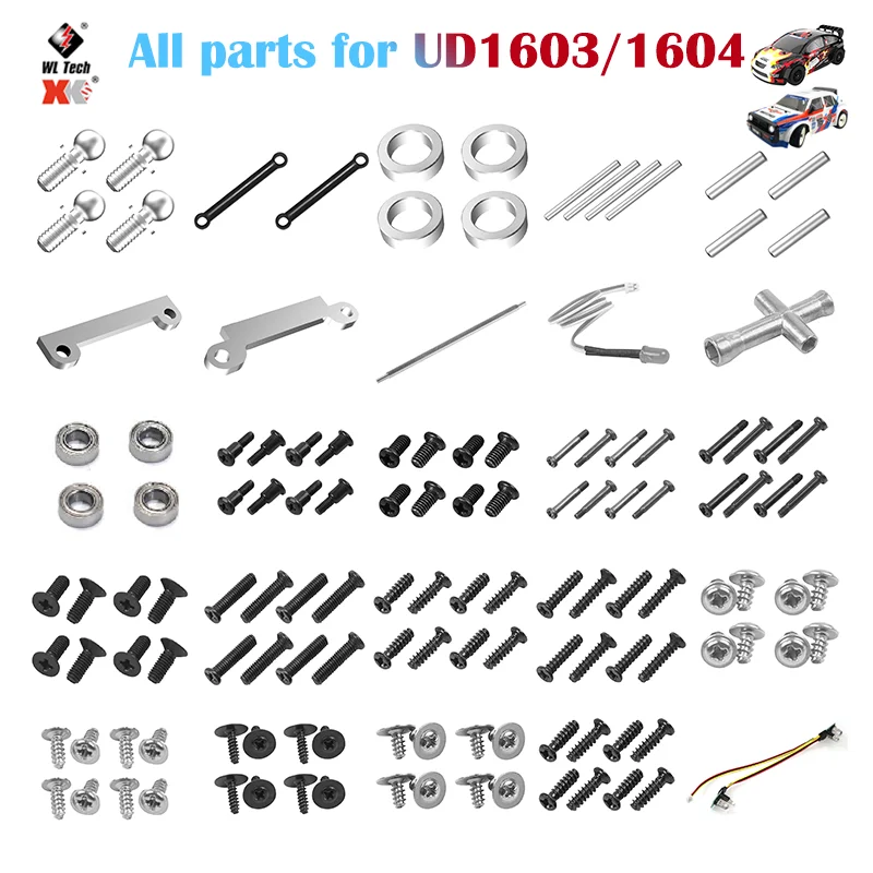 UD1601 1602 1603 1604 SG1603 1604 RC Car Spare Parts Drive shaft Screw Bearing Headlight For 1603 1604 4WD Drift Car RC Parts