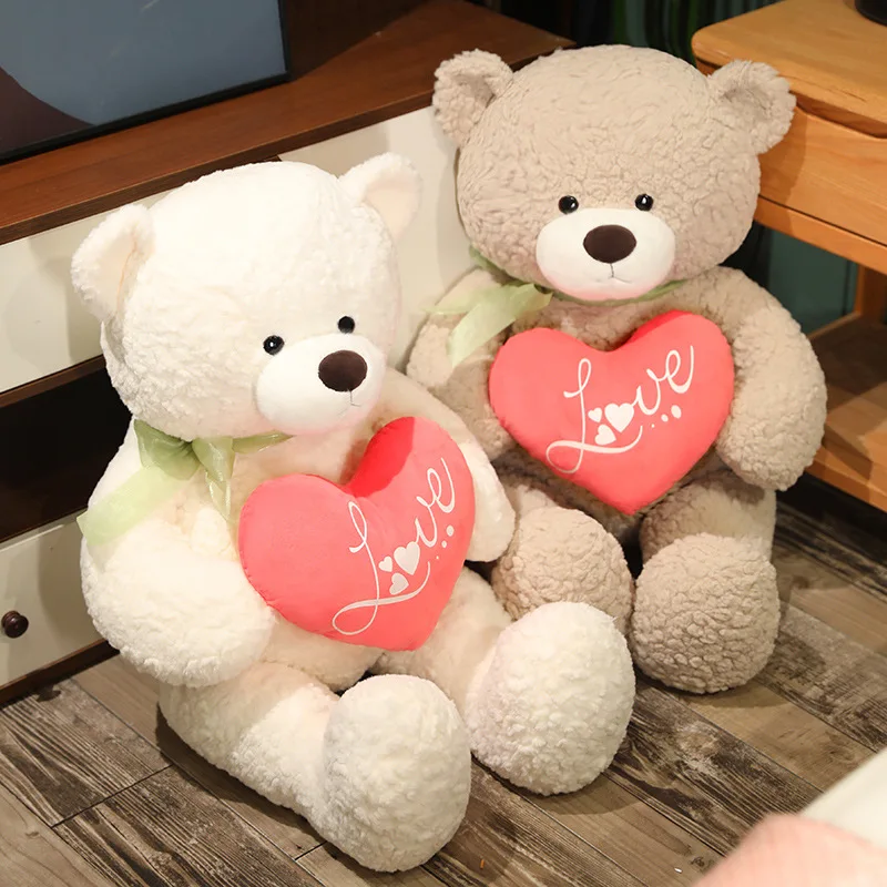 Kawaii Zachte Teddybeer Knuffel Hart Pluche Pop Schattige Knuffel Dier Cartoon Beren Knuffel Voor Meisjes Valentijnsdag Verjaardagscadeaus