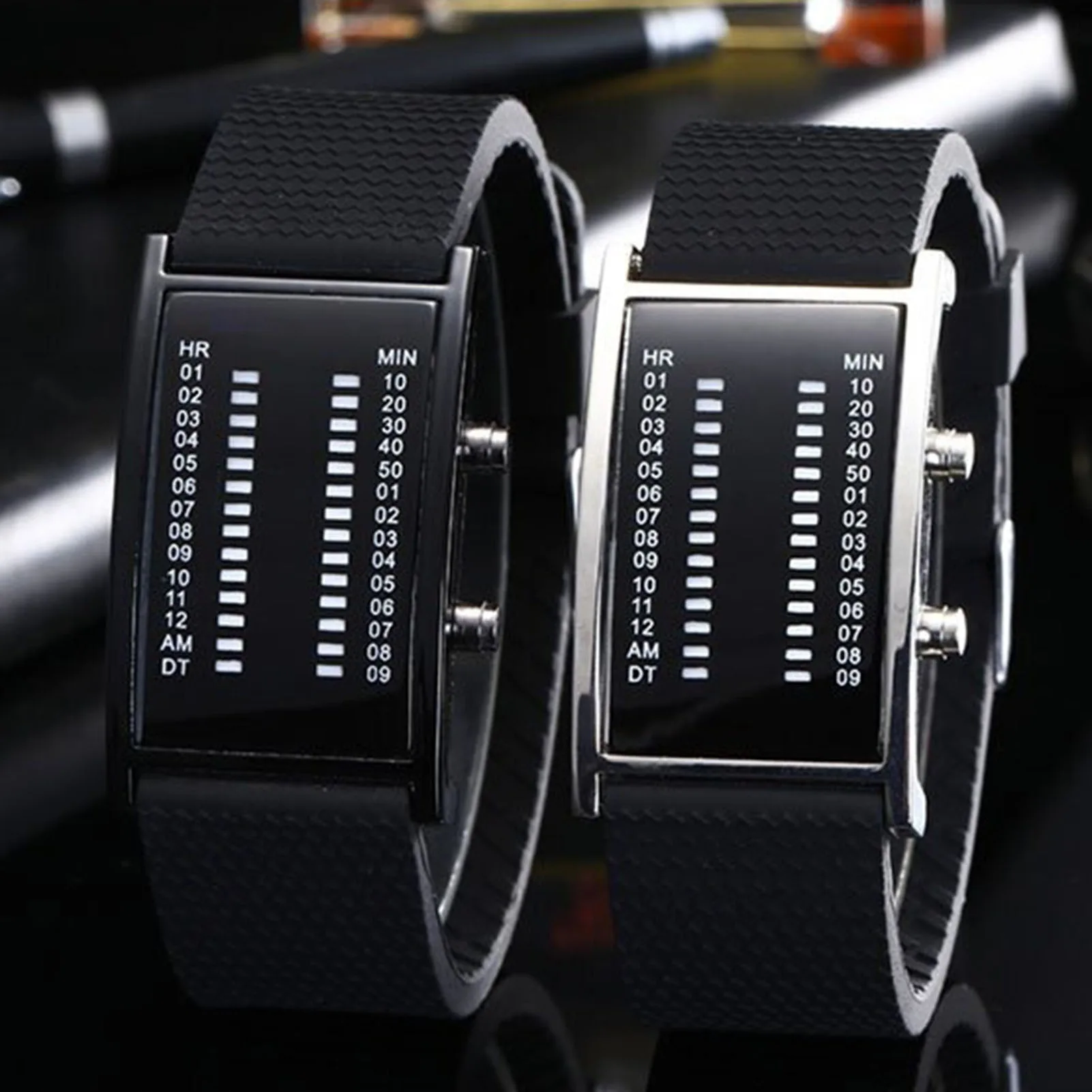 Matrix Blue LED Digital Watch Mens Classic Creative Fashion Black  Wrist Watches