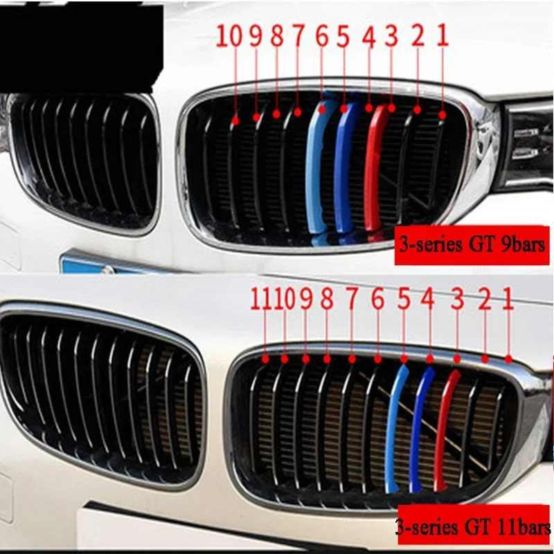 3pcs ABS For BMW X1 E84 F48 F49 U11 Car Racing Grille Strip Trim Clip M Accessories 2009-2018 2019 2020 2021 2022 2023