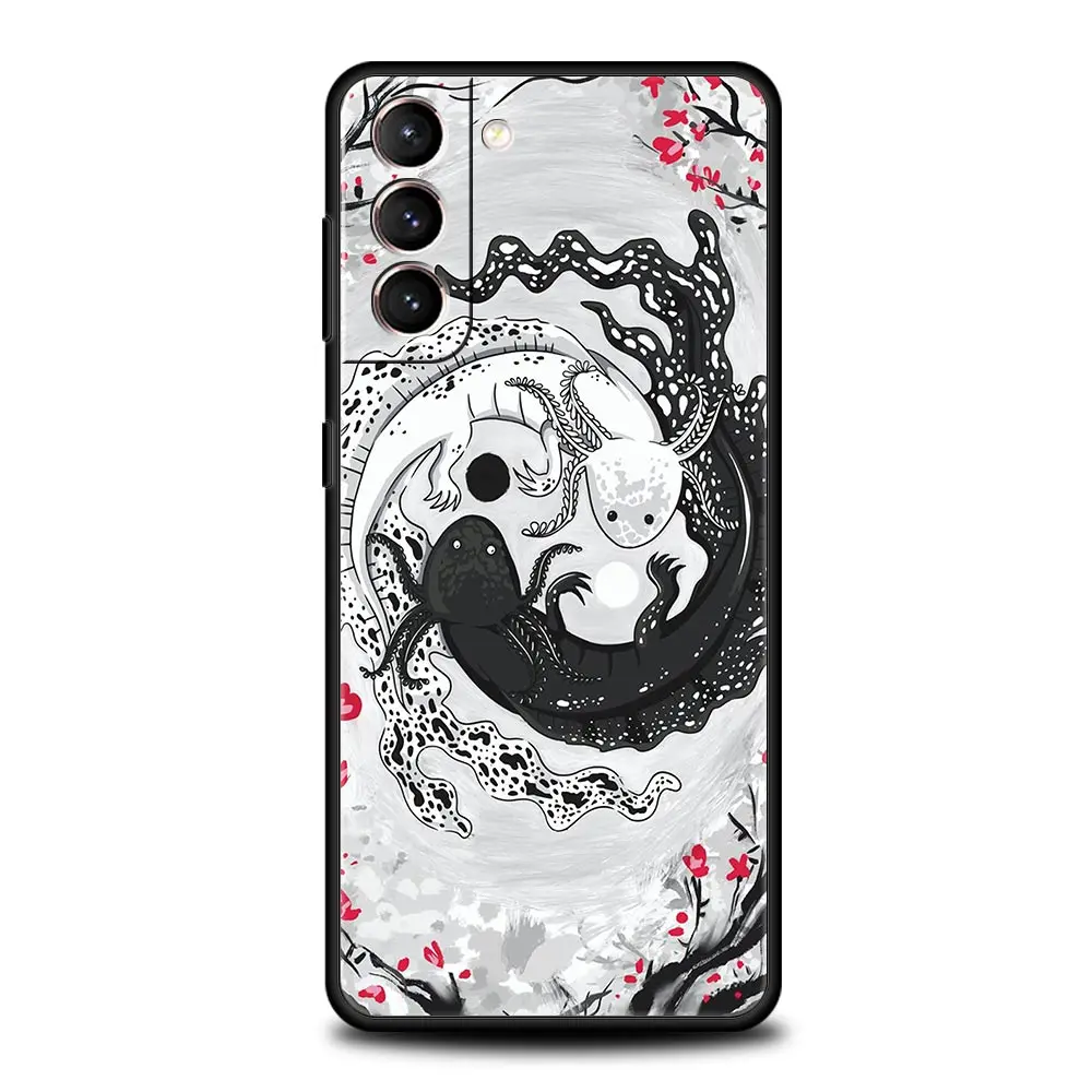 Koi Fish Case For Samsung Galaxy S22 Ultra S21 S20 FE 5G S10 S9 S24 Plus S10E S23 Phone Cover Black Silicone Shell