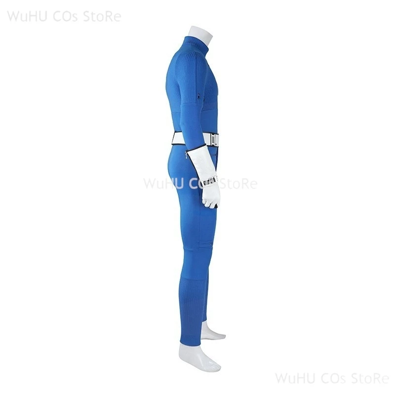 Movie Fantastic Cos Four Reed Richards Cosplay Costume Blue Jumpsuit Fullset Superhero Zentai Party Invisible Man Jumpsuit Cos