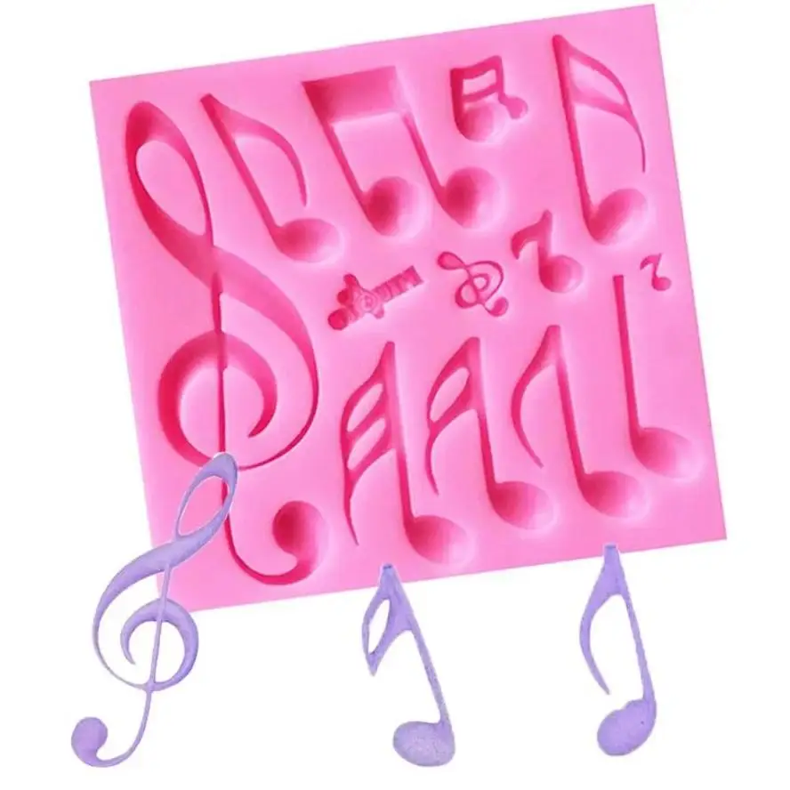 1 Pcs New Music Symbol Shape Silicone Molds Musical Fondant Cake Decorating Tools Polymer Clay Moulds Wholesale