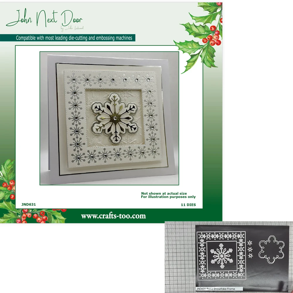 Retro Schneeflockenrahmen Metall-Stanzformen Scrapbook Tagebuch Dekoration Schablone Prägung Vorlage DIY Grußkarte Handgemacht