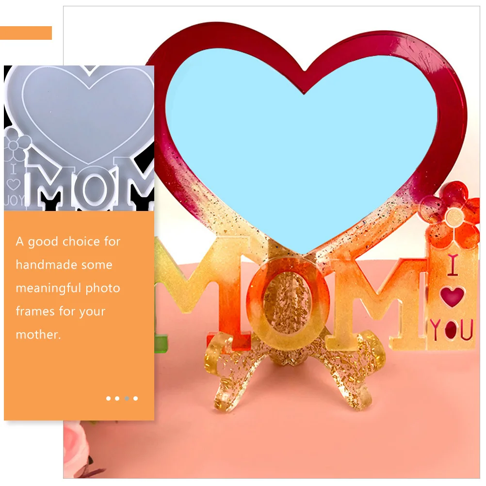 

1Set Mother's Day Picture Frame Mold Silicone Handmade DIY Craft Resin Epoxy Photo Frame Mold Decoration Adornment