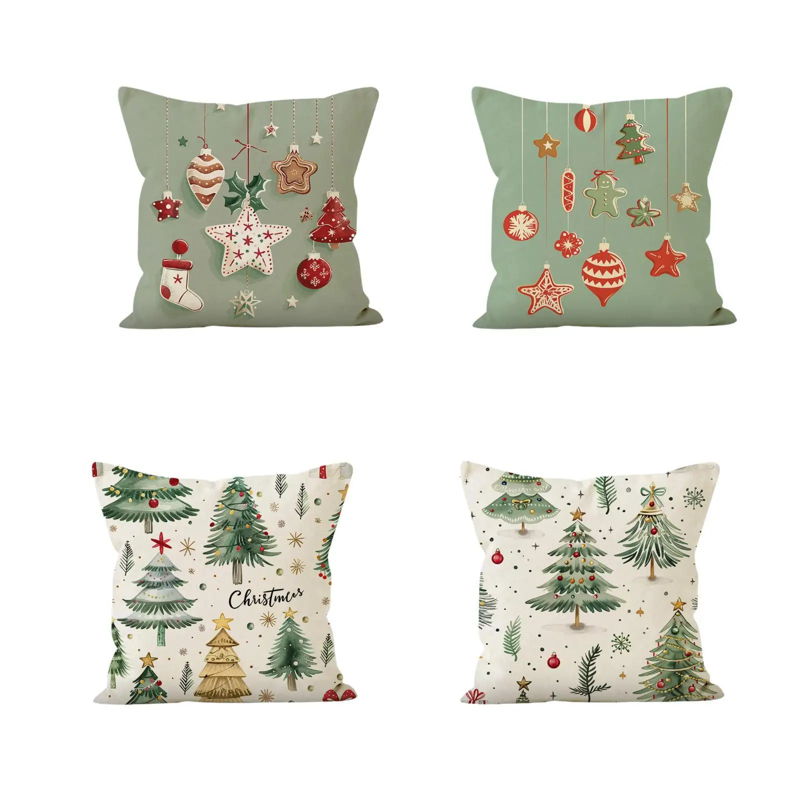 Christmas Pillow Cover Soft Throw Pillow Cover for Festivals Farmhouse Sofa