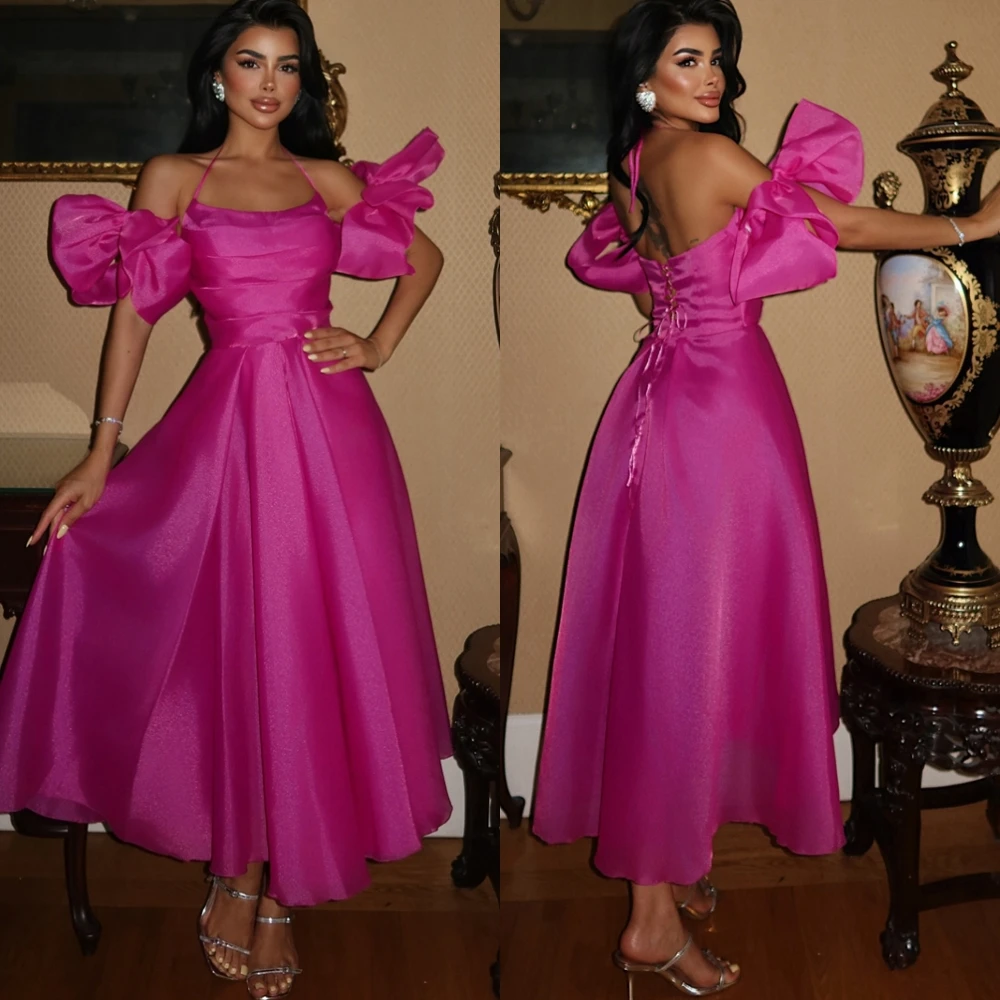 

Customized Luxury Organza A-Line Evening Dress Exquisite Halter Prom Dresses Classic Off the Shoulder Special Occasion Gowns